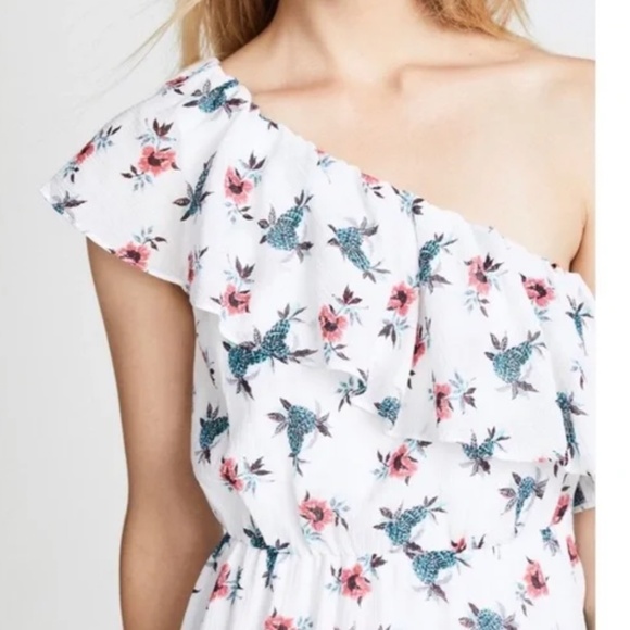 Club Monaco Kellbee One-shoulder Dress Pineapple Print - Picture 2 of 7